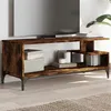 Image de vidaXL Meuble TV chêne fumé bois ingénierie et acier enduit de poudre842413