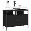 Image de vidaXL Armoire lavabo de salle de bain noir 80x30x60 cm842441
