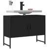 Image de vidaXL Armoire lavabo de salle de bain noir 80x33x60cm bois ingénierie842461