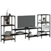Image de vidaXL Meuble TV noir 206,5x28,5x95 cm Bois d'ingénierie