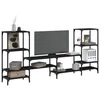 Image de vidaXL Meuble TV noir 206,5x28,5x95 cm Bois d'ingÃ©nierie