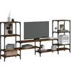 Image de vidaXL Vidaxl Meuble Tv Chêne Fumé 206,5x28,5x95 Cm Bois D'ingénierie