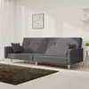 Image de vidaXL Canapé-lit à 2 places avec deux oreillers gris clair tissu375741