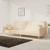 Image de vidaXL CanapÃ©-lit Ã  2 places avec deux oreillers crÃ¨me tissu
