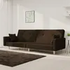 Image de vidaXL Canapé-lit à 2 places avec deux oreillers marron foncé tissu375745