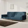 Image de vidaXL Canapé-lit à 2 places avec deux oreillers bleu velours375748