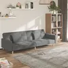 Image de vidaXL Canapé-lit à 2 places avec deux oreillers gris clair tissu