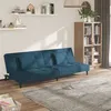Image de vidaXL Canapé-lit à 2 places avec deux oreillers bleu velours375806