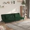 Image de vidaXL CanapÃ©-lit Ã  2 places avec deux oreillers Vert foncÃ© Velours