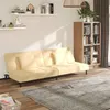 Image de vidaXL Canapé-lit à 2 places avec deux oreillers crème velours
