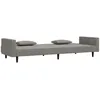 Image de vidaXL Canapé-Lit 2 Places Avec 2 Coussins Velours Gris Clair Convertible 220 Cm