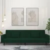 Image de vidaXL Canapé-lit à 2 places avec deux oreillers Vert foncé Velours375818