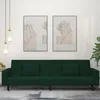 Image de vidaXL CanapÃ©-lit Ã  2 places avec deux oreillers Vert foncÃ© Velours