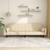 Image de vidaXL Canapé-lit à 2 places avec deux oreillers crème tissu375836