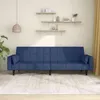 Image de vidaXL Canapé-lit à 2 places avec deux oreillers bleu tissu