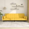 Image de vidaXL Canapé-lit à 2 places avec deux oreillers jaune tissu375838