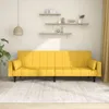 Image de vidaXL CanapÃ©-lit Ã  2 places avec deux oreillers jaune tissu