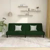 Image de vidaXL Canapé-lit à 2 places vert foncé velours375843