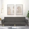 Image de vidaXL CanapÃ©-lit Ã  2 places avec deux oreillers Gris foncÃ© Tissu