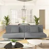 Image de vidaXL Canapé-lit à 2 places avec deux oreillers gris clair tissu375887
