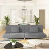 Image de vidaXL CanapÃ©-lit Ã  2 places avec deux oreillers gris clair tissu