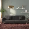Image de vidaXL Canapé-lit à 2 places avec deux oreillers noir tissu375901