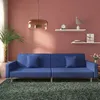 Image de vidaXL CanapÃ©-lit Ã  2 places avec deux oreillers bleu tissu
