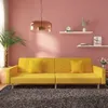 Image de vidaXL CanapÃ©-lit Ã  2 places avec deux oreillers jaune tissu