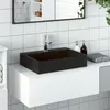 Image de vidaXL Vasque 50x38x11 cm fonte minÃ©rale/marbre noir mat