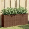 Image de Vidaxl JardiniÃ¨re Avec 2 Pots Marron 90x20x40 Cm RÃ©sine TressÃ©e