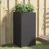 Image de Vidaxl JardiniÃ¨re Noir 40x40x80 Cm RÃ©sine TressÃ©e
