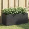 Image de vidaXL Vidaxl Jardinière Avec 2 Pots Noir 72x30x32 Cm Résine Tressée