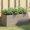 Image de vidaXL Vidaxl Jardinière Avec 2 Pots Gris 72x30x32 Cm Résine Tressée