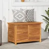 Image de vidaXL Boîte de rangement de jardin persiennes 90x50x56 cm bois acacia365840
