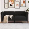 Image de vidaXL Canapé Chesterfield 2 places noir tissu372549