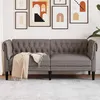 Image de vidaXL Canapé Chesterfield 2 places taupe tissu372552