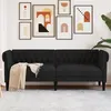 Image de vidaXL Canapé Chesterfield 3 places noir tissu372558