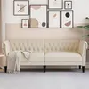 Image de vidaXL Canapé Chesterfield 3 places lin