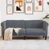 Image de vidaXL Canapé à 2 places gris foncé velours372576