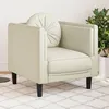 Image de vidaXL Fauteuil avec coussin crème velours372629