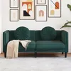 Image de vidaXL Canapé avec coussins 2 places vert foncé velours372634