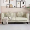 Image de vidaXL Canapé avec coussins 2 places crème velours372639