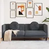 Image de vidaXL CanapÃ© avec coussins 3 places gris foncÃ© velours