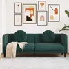 Image de vidaXL Canapé avec coussins 3 places vert foncé velours372644