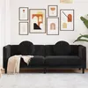 Image de vidaXL Canapé avec coussins 3 places noir velours372647