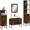 Image de vidaXL Vidaxl Ensemble D'armoires De Salle De Bain 4 Pcs Chêne Fumé