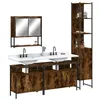 Image de vidaXL Ensemble de meubles de salle de bain 4 pcs Chêne fumé Bois3214687