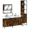 Image de vidaXL Ensemble de meubles de salle de bain 4 pcs Chêne fumé Bois3214692