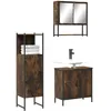 Image de vidaXL Vidaxl Ensemble De Meubles De Salle De Bain 3 Pcs Chêne Fumé