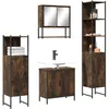 Image de vidaXL Vidaxl Ensemble De Meubles De Salle De Bain 4 Pcs Chêne Fumé Bois